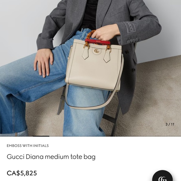 Vintage Gucci taupe grey leather bamboo handle tote bag with matching pouch - Picture 16 of 16